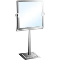 Зеркало Nofer Vanity d=18см, настольное двустороннее, латунь, глянцевое, увеличение х3 с одной стороны, 08005.B