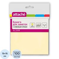 Блок для записей Z-склейки Attache желтая, 76х76мм, 100 листов