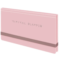 Еженедельник недатированный с резинкой 171х93 мм, BRAUBERG, твердый, 64 л., 'Minimal', розовый, 1163