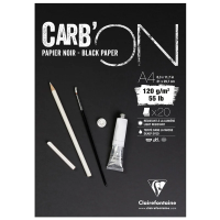 Скетчбук 20л., А4 Clairefontaine 'Carb ON', на склейке, 120г/м2, мелкозер., черный