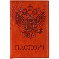 Обложка для паспорта OfficeSpace 'Герб', кожзам, коричневый