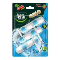 Блок туалетный подвесной твердый 3 шт. x 50 г, MASTER FRESH GOLD DUO EFFECT 5 в 1 'Морской', С0007434