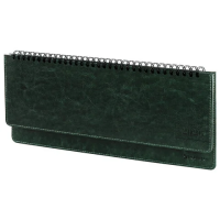 Планинг датированный 2026 305х140 мм BRAUBERG 'Imperial', под кожу, зеленый, 117230