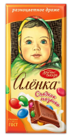 Шоколад Аленка молочный с разноцветным драже, 75г