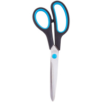 Канцелярские ножницы Officespace 21.5см, черно-синие, эргономичные ручки, ПВХ чехол