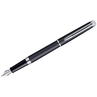 Перьевые ручки класса Люкс Waterman Hemisphere 2010 Matt Black CТ 0.8мм, черно-серебристый корпус, S0920810