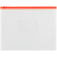 Папка-конверт на молнии OfficeSpace A5, прозрачная, 150мкм, молния красная