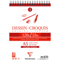 Скетчбук 50л., А5 Clairefontaine 'Dessin croquis', на гребне, 120г/м2