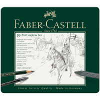 Набор карандашей ч/г Faber-Castell 'Pitt Graphite', 19 предметов, заточен., метал. кор.