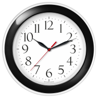 Часы настенные Troyka 122201203 d=30см, черная рамка