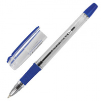 Ручка шариковая Brauberg i-Rite GT синяя, 0.35мм, прозрачный корпус