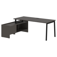 Стол с тумбой ELCT 19814 Мокко/Черный 1960х1400х750 EDIS