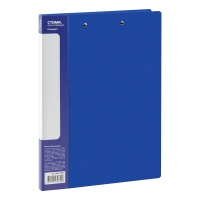 Пластиковая папка с зажимом Стамм Стандарт синяя, 17мм, 700мкм