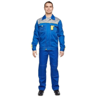 Костюм рабочий летний мужской Профессионал-1 (р.52-54) 182-188, васильково-серый, брючный