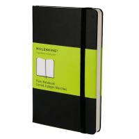 Блокнот Moleskine Classic Pocket черный, 90х140мм, 96 листов, нелинованный, на сшивке, с резинкой, твердая обложка