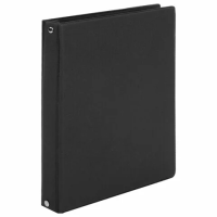 Тетрадь на кольцах 80 л. BRAUBERG А5 175х215 мм, клетка, обложка ПВХ, черный, 403909