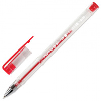 Ручка гелевая Staff красная, 0.3мм, прозрачный корпус