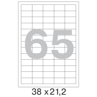 Этикетки самоклеящиеся Pro Mega Label 38х21.2мм, белые, 65шт на листе А4, 100 листов