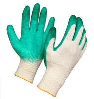 Перчатки хозяйственные СВС хлопчатобумажные с латексным обливом 9 х 15 х 29см, 3 пары