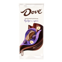 Шоколад Dove Фундук-изюм, молочный, 90г