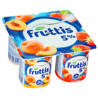 Йогурт Fruttis Сливочное лакомство персик-клубника, 5%, 115г