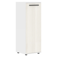 Шкаф средний узкий EMCS 42.1 Ясень Траун/Черный/Белый 426х430х1199 EDIS