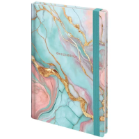 Ежедневник недатированный с резинкой А5 145х203 мм, BRAUBERG, твердый, фольга, 128 л., 'Marble', 116