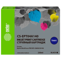 Картридж струйный Cactus CS-EPT04A140 для Epson WorkForce Pro WF-C8190 / WF-C8690, черный, 230мл