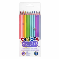 Карандаши цветные Carioca 'Pastel', 12цв., заточен., ПВХ, европодвес