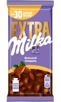 Шоколад Milka Extra молочный цельный миндаль, 140г