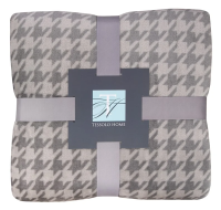 Плед Tessolo Home Пье-де-Пуль микровелюр серый, 200 x 220см