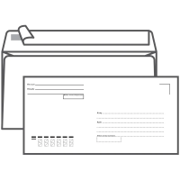 Конверт почтовый Ряжская Печатная Фабрика E65 110*220мм, с подсказом, б/окна, отр. лента, 1000шт