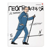 Тетрадь предметная 'ВЕСЕЛЫЕ ГЕНИИ' 48 л., TWIN лак, ГЕОГРАФИЯ, клетка, АЛЬТ, 7-48-1099/0, 7-48-1099/