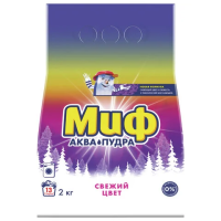 Стиральный порошок Миф 2кг, свежий цвет, автомат