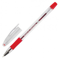 Шариковая ручка Brauberg Model-XL красная, 0.35мм, прозрачный корпус