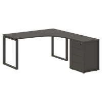 Стол эргономичный с тумбой EQCET 1518(R) Мокко/Мокко 1560х1880х750 EDIS