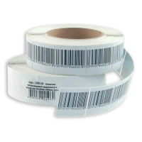 Этикетки защитные радиочастотные 8.2 МГц, 40х40мм, 1000шт, штрих-код