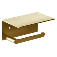 Держатель туалетной бумаги Nofer Verona с полочкой, золотой, 16876.G