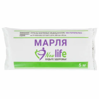 Марля New Life медицинская отбеленная 0.9х5м, 36г/м2, отрез