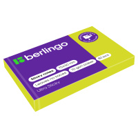Блок для записей с клейким краем Berlingo Ultra Sticky зеленый, неон, 50х75мм, 80 листов