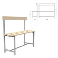 Скамья для раздевалок Титан СТ 2 1000х350х860мм, деревянна спинка