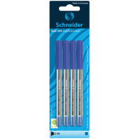 Набор шариковых ручек Schneider 'Tops 505 M', 4шт., синий, 1,0 мм, прозрачный корпус, блистер