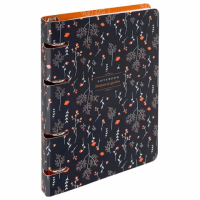 Тетрадь на кольцах А5 160х212 мм, 120 листов, картон, выборочный лак, клетка, BRAUBERG, 'Flowers', 4