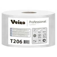 Туалетная бумага Veiro Professional Comfort T206, в рулоне, 125м, 2 слоя, белая, 1 рулон