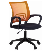 Кресло оператора Helmi HL-M95 R (695) 'Airy', спинка сетка оранжевая/сиденье ткань TW черная, пиастр