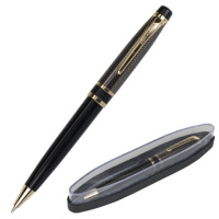 Ручка бизнес-класса шариковая BRAUBERG Sonata, СИНЯЯ, корпус золотистый с черным, линия письма 0,5 м