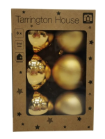 Tarrington House Набор елочных шаров золотой 6см, 6шт