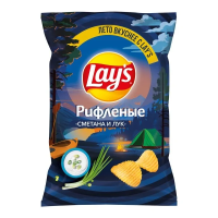Чипсы Lay's Max рифленые Сметана и лук, 140г