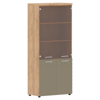 Шкаф комбинированный с топом TLHC 85.2 Капучино/Дуб Бофорд Z 854х452х1968 TORR LUX