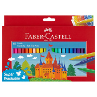 Фломастеры Faber-Castell 'Замок', 50цв., смываемые, картон, европодвес